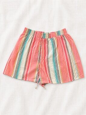 miami Coral Multi-Stripe Pull-On Shorts